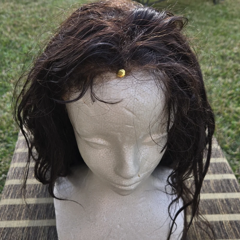 27” Choc Brown Human Hair Wig lace Front